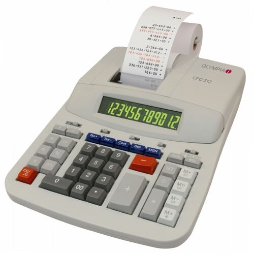 Olympia Namizni kalkulator CPD-512, z izpisom Cene