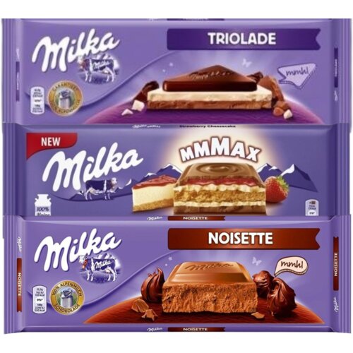 Milka slatki paket, 900g, 3 proizvoda Slike