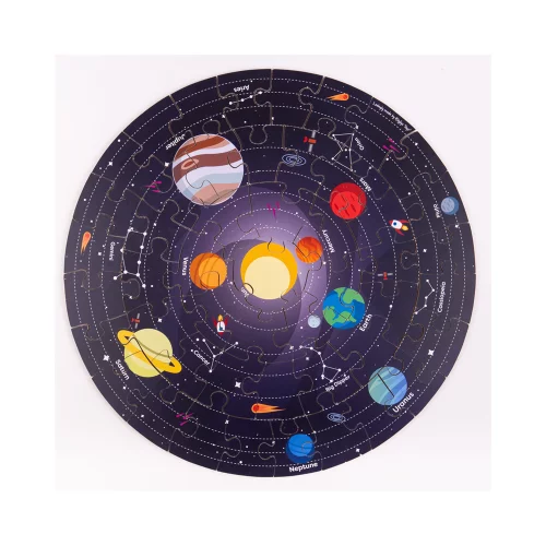 BigJigs – okrogla talna sestavljanka – sončni sistem – 50 kosov