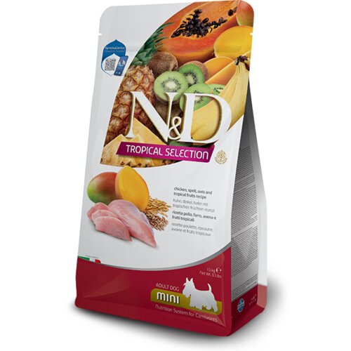 N&d suva hrana za pse tropical adult mini piletina, spelta, ovas i tropsko voće Slike