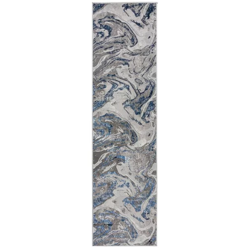 Flair Rugs Modro-sive preproge Flair Marmorirane, 80 x 300 cm