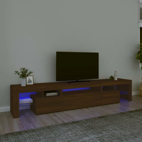 vidaXL TV ormarić s LED svjetlima boja smeđeg hrasta 215x36 5x40 cm