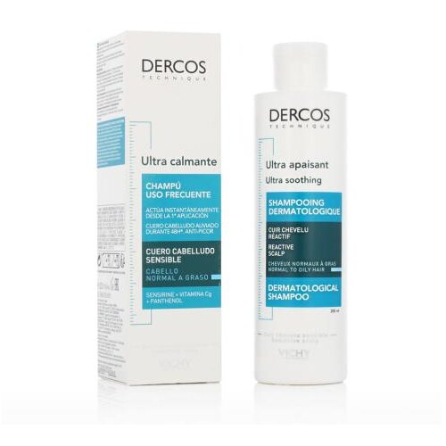 Vichy Dercos Ultra Soothing Dermatological Shampoo Normal to Oily Hair 200 ml &amp;scaron;ampon masna kosa normalna kosa unisex Slike