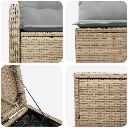  Set sofe 7 kom. Bež i svijetlo siva 121 x 62 x 69 cm Slike