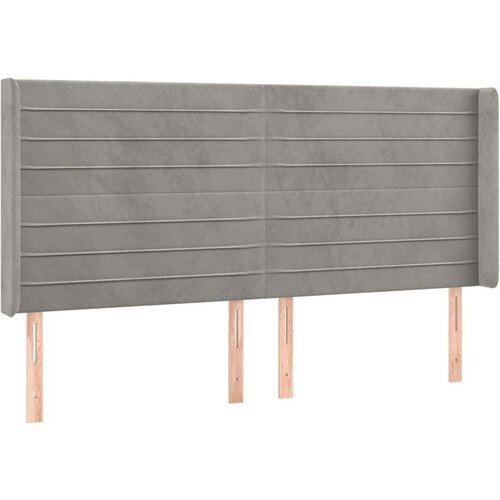  Uzglavlje s u&amp;scaron;ima svjetlosivo 163x16x118/128 cm bar&amp;scaron;unasto Slike