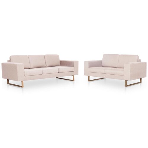 Maison Chic Sedežna garnitura - kavč 2-delna blago krem, (21728310) Cene