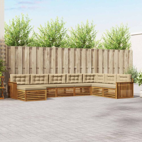  Set vanjskih sofa 8 kom. Prirodna i bež Čvrsto drvo akacije Cijene