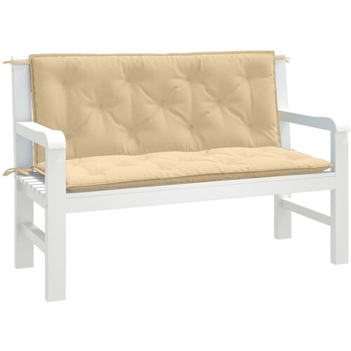 The Living Store Blazina za vrtno klop 2 kosa melanž bež 120x50x7 cm blago - Blazina Za Vrtno Klop, (21657127) Slike