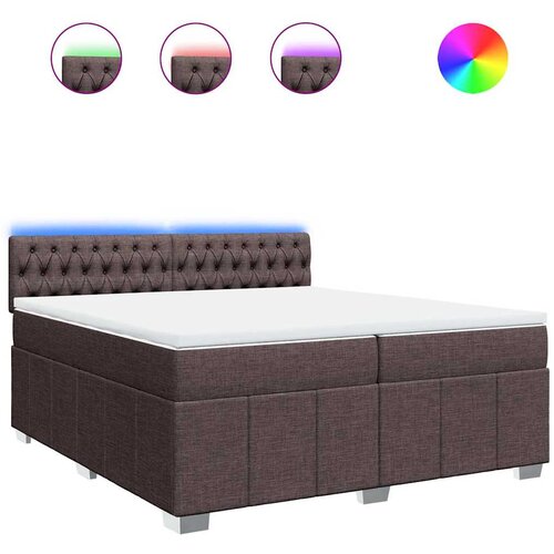 Maison Chic Box spring postelja - Vzmetna postelja z vzmetnico temno rjav 200x200 cm blago SL5691, (21901573) Cene