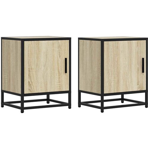 Maison Chic Dvo delni komplet Nočne omarice - Nočne mize sonoma hrast 40x31x50 cm inž. les/kovina, (21688855) Cene