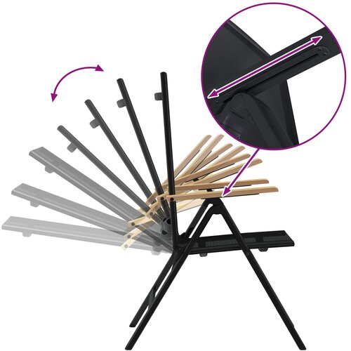  Ležaljke u vrtu 2 pcs Crna 58 x 73 x 111,5 cm Tekstilen Slike