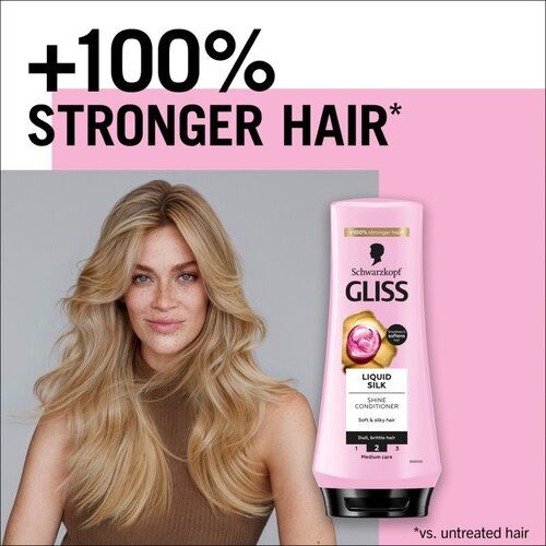 Schwarzkopf Gliss Liquid Silk regeneracijski balzam za krepitev in sijaj las 200 ml Slike