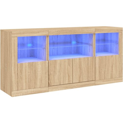 Maison Chic Komoda - Predalnik z LED lučkami sonoma hrast 142,5x37x67 cm, (21721511) Cene