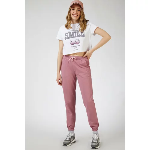 Happiness İstanbul Women's Light Rose Dried Pocket Sweatpants