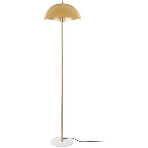 Leitmotiv Gorčično rumena/zlata stoječa svetilka s kovinskim senčilom (višina 154 cm) Waved – Cene