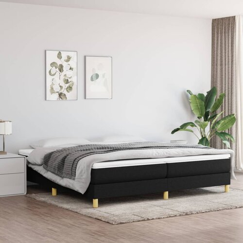 VidaXL Box spring posteljni okvir črn 200x200 cm blago Slike