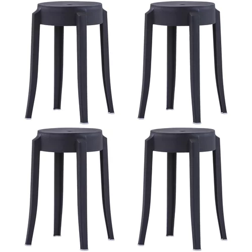 vidaXL Složivi stolci 4 kom crni plastični
