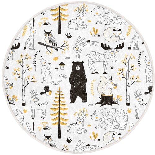 Mila Home Žuti /bijeli dječji tepih &amp;oslash; 80 cm Comfort &amp;ndash; Slike