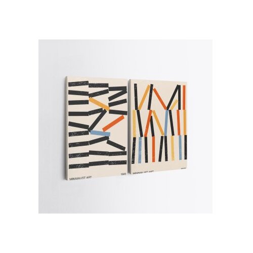 Wallity 2KNV4267 - 50 x 70 multicolor decorative canvas painting (2 pieces) Cene