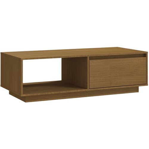 Maison Chic Klubska mizica - kavna mizica - Nizka mizica medeno rjava 110x50x33,5 cm trdna borovina, (21753893) Cene
