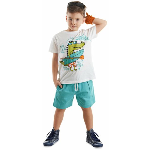 Denokids Alligator Boy T-shirt Gabardine Shorts Set Cene