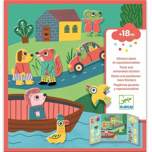 Djeco Thick Removable Stickers Animals nalepke 12m+ 1 kos Slike
