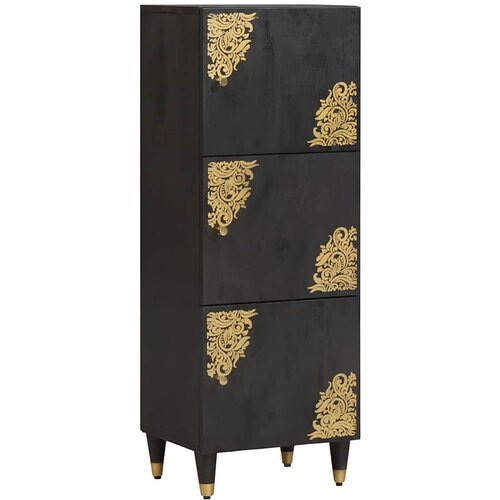  Highboard s policom Crna 40 x 33 x 110 cm Čvrsto drvo manga Cijene