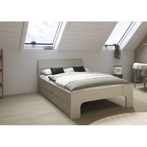 Boxxx POSTELJA 140 cm x 200 cm , leseni material barve &amp;scaron;ampanjca Slike