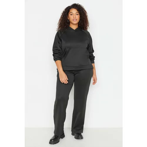 Trendyol Curve Plus Size Sweatsuit Set - Black - Oversize