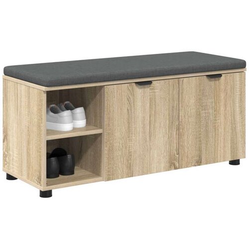  Klupa za hodnik s jastukom Sonoma hrast 100 x 38 x 46 cm Slike