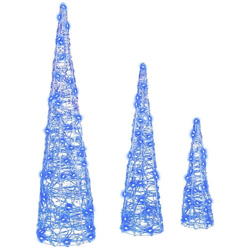 vidaXL Božićno drvce 3 pcs Plava 40 cm 60 cm 80 cm Akril Cene