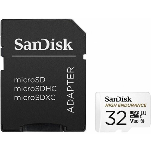 Sandisk High Endurance MicroSDHC Memorijska kartica, 32GB + SD Adapter, Full HD / 4K video, 100/40 MB/s Cene