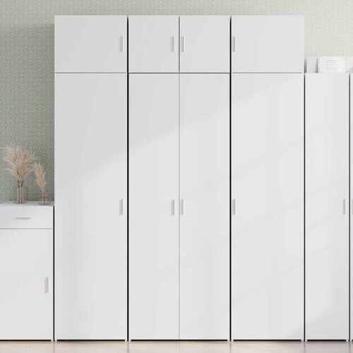  Visoka komoda bijela 70 x 42,5 x 185 cm od konstruiranog drva Cene