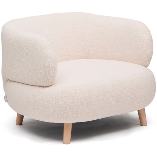 Kave Home Bež fotelj iz tkanine boucl&amp;eacute; Luisa &amp;ndash; Slike