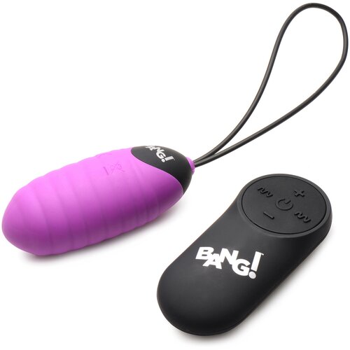 Bang! Ribbed Egg 28X Silicone with Remote Purple Slike