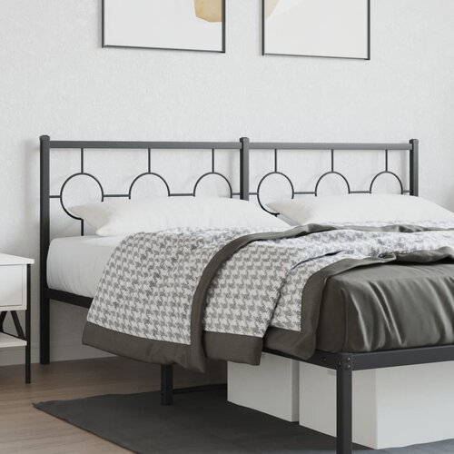 VidaXL Metalno uzglavlje crno 180 cm Slike