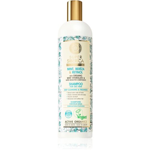 Natura Siberica Mint, Bereza &amp;amp; Retinol &amp;scaron;ampon za mastne lase 400 ml Slike