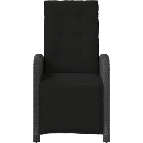  3-dijelni bistro set s jastucima crni od poliratana Slike