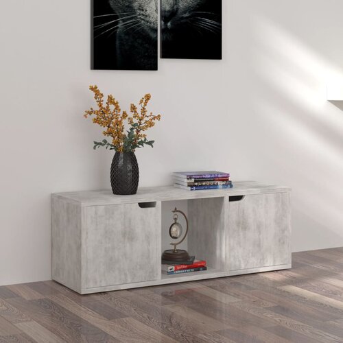 The Living Store TV omarica betonsko siva 88,5x27,5x30,5 cm inženirski les - TV Omarica, (21376465) Slike