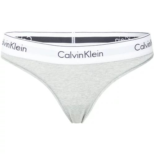 Calvin Klein Underwear Tanga gaćice siva melange / crna / bijela