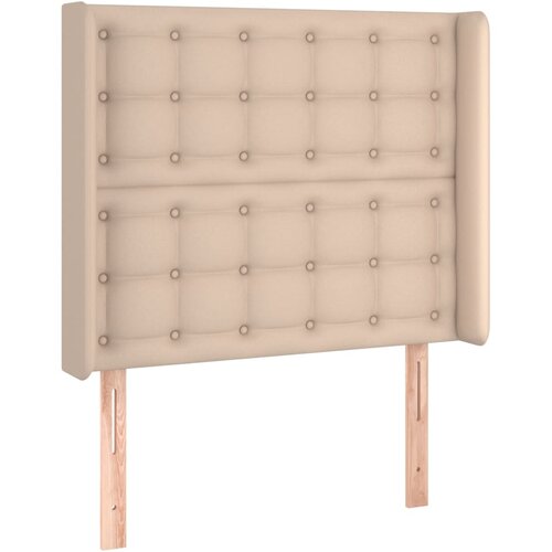  Uzglavlje s u&amp;scaron;ima boja cappuccina 83x16x118/128 cm umjetna koža Slike