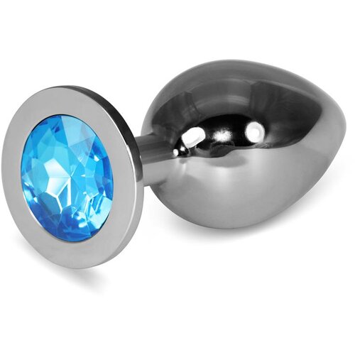 Lovetoy plug anal metal rosebud classic z modro velikostjo dragulja l, (21077633) Cene