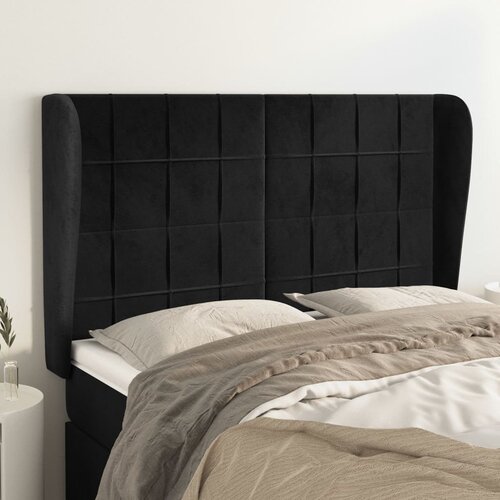  Uzglavlje s u&scaron;ima crno 147x23x118/128 cm bar&scaron;unasto Cijene