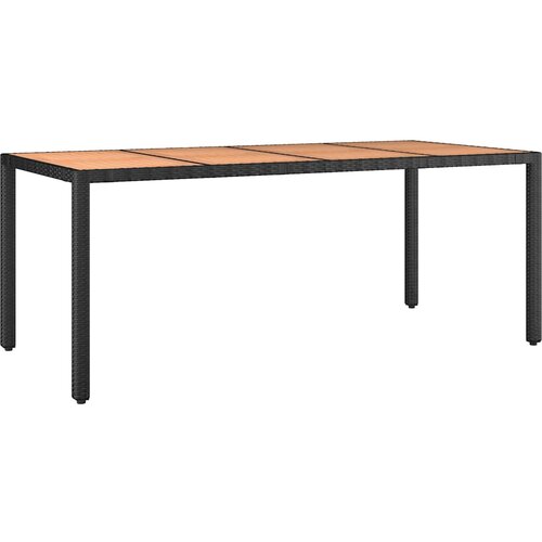  9-dijelni vrtni bistro set od poliratana s jastucima crni Crna 190 x 90 x 75 cm Slike