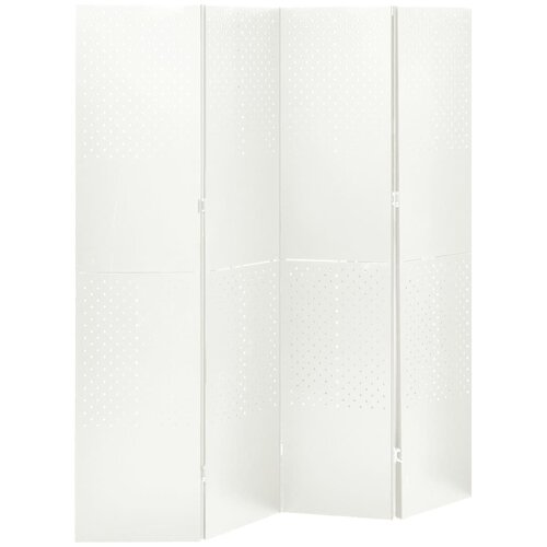 Sobna pregrada s 4 panela bijela 160 x 180 cm čelična Cijene
