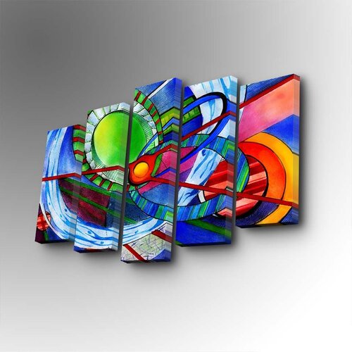 Wallity 5PUC-119 multicolor decorative canvas painting (5 pieces) Slike