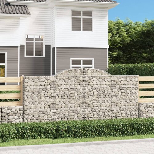 VidaXL Lučne gabionske ko&amp;scaron;are 9 kom 300x50x140/160cm pocinčano željezo Slike