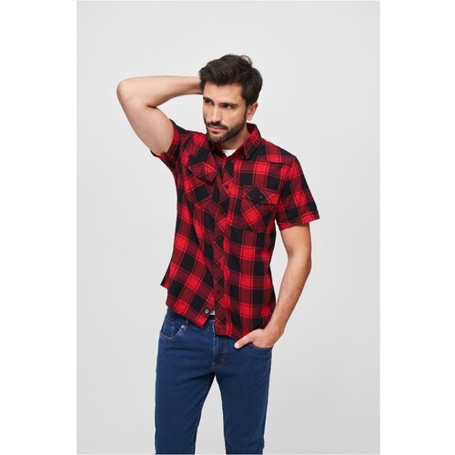 Brandit Half-sleeved shirt red/black Cene