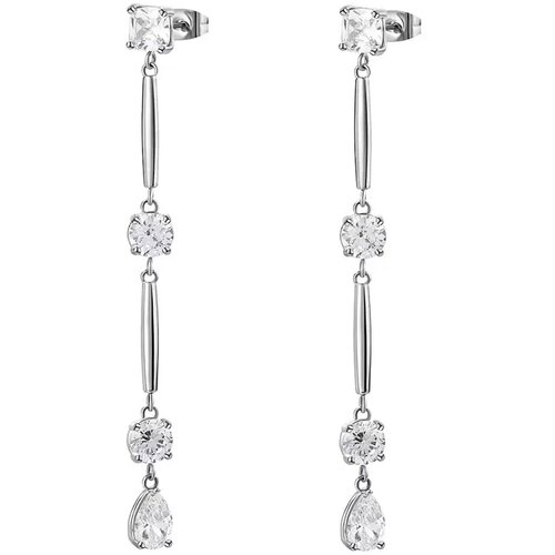 Brosway Orecchini Pendenti AFFINITY In Acciaio 316L E Cubic Zirconia – Gioielli Donna, Ipoallergenici, Regalo Idea (BFF187)