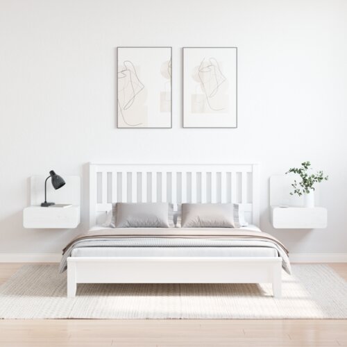  Noćni ormarić montiran na zid 2 pcs Bijelo 44 x 32.5 x 40 cm Slike
